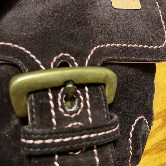 Karl Mannise, made in Italy. Pink and Brown Suede Purse - Picture 8 of 13